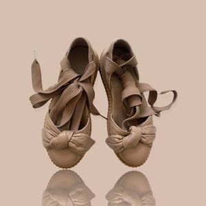 Fenty Puma by Rihanna, BOW CREEPER Sandals Platform, Natural/Oatmeal